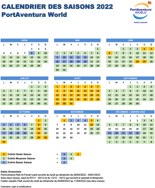 2 Jours - 2 Parcs - Portaventura World from 8 Apr 2022 to 8 Jan 2023
