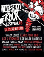 Réservez les meilleures places pour L'arsenal Rock Festival - Zone De Loisirs - Du 17 mai 2023 au 20 mai 2023