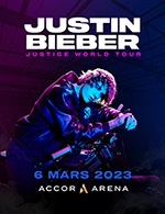 Réservez les meilleures places pour Justin Bieber - Accor Arena - Le 07 mars 2023